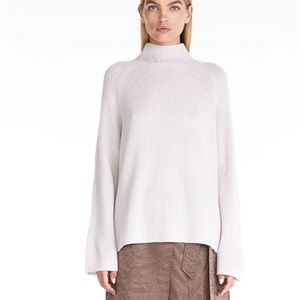 NWT Naked Cashmere Ribbed Mockneck Sweater in Sheepskin! Large